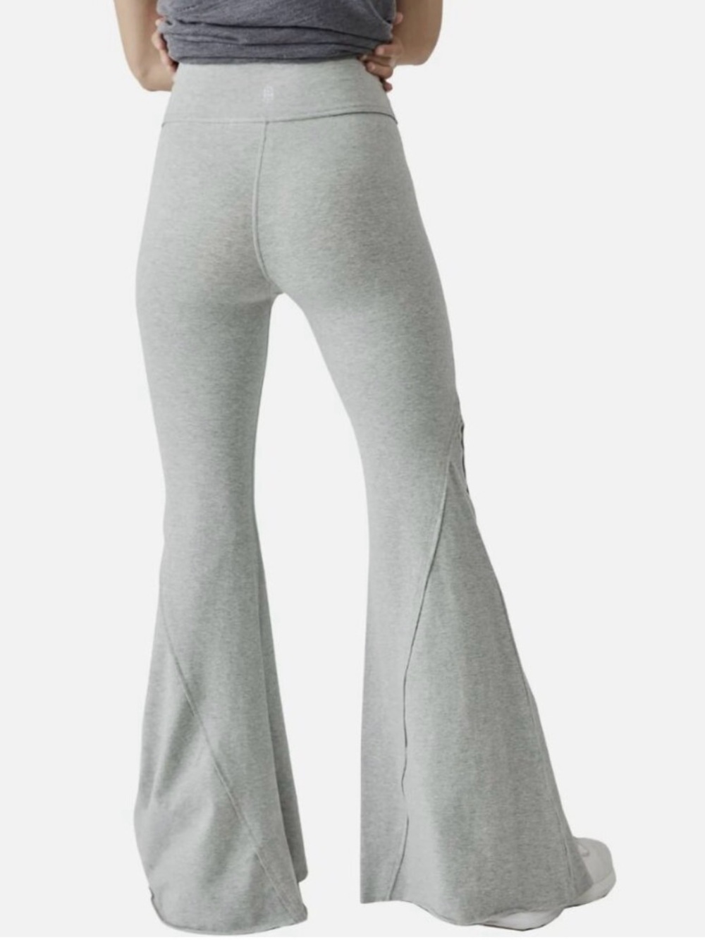 Free People Movement FP Heather Gray Hot Shot Kick Flare Pants Size Medium - Picture 3 of 7